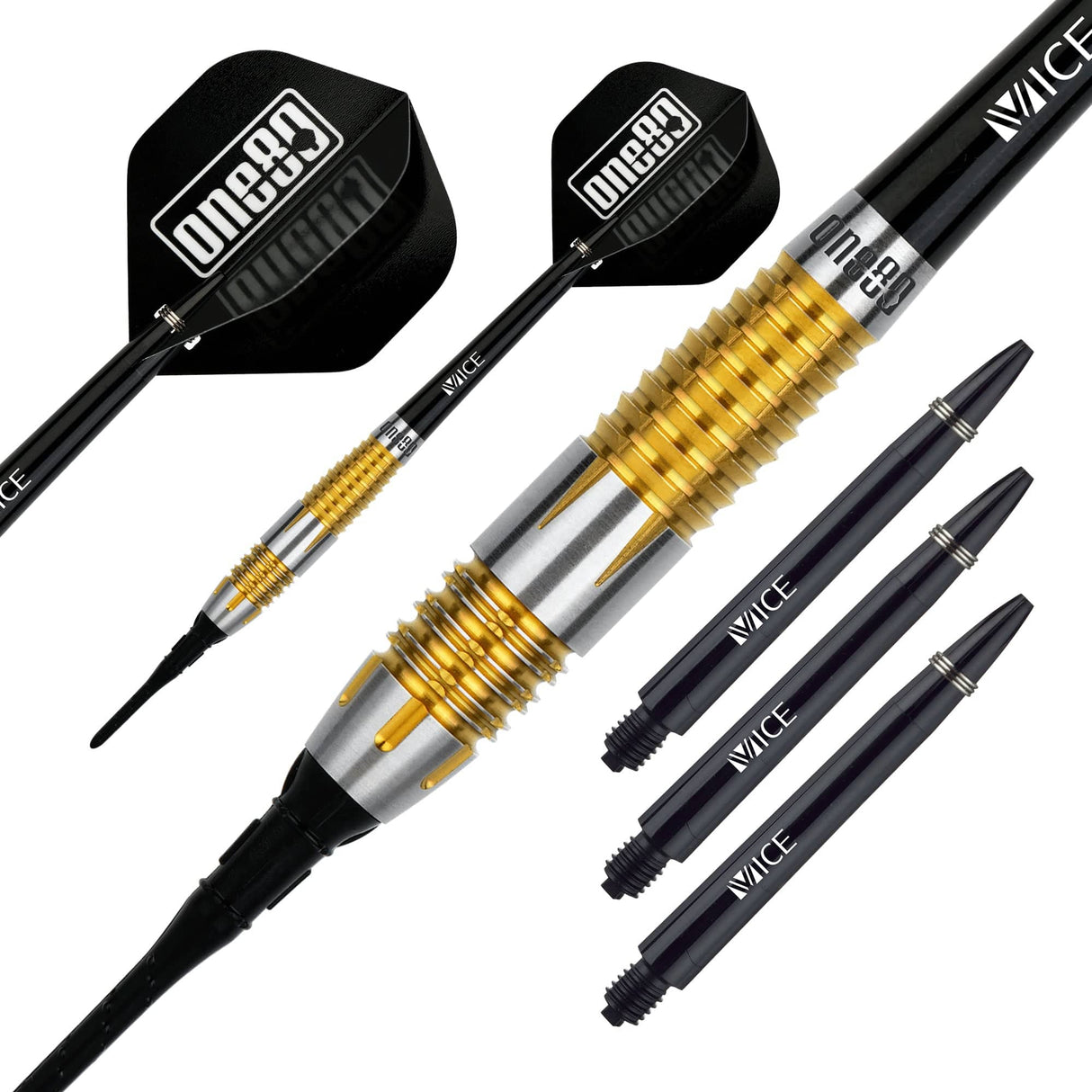 One80 Peter Machin Darts - Soft Tip - Signature - V2 - Gold - 18g 18g