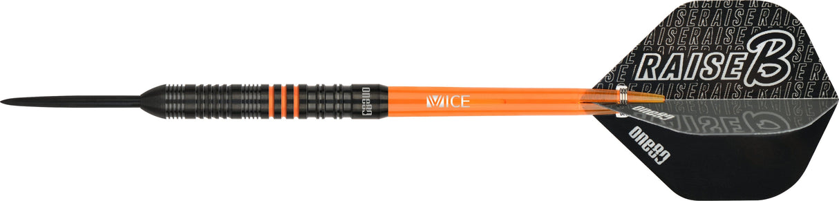 One80 Raise B Darts - Steel Tip - Black - Orange Rings