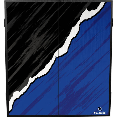 Ruthless Dartboard Cabinet - Square Design - RipTorn - Black & Blue