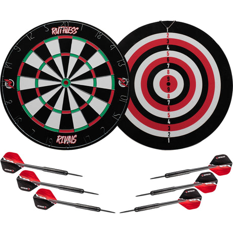 Ruthless Rivals Dartboard - Family Darts Game - Paper Wound Board - inc 2 sets of Darts