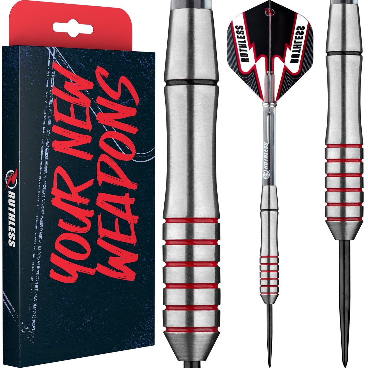 Ruthless Scallop Darts - Steel Tip - Front Ring - Black & Red - 29g 29g