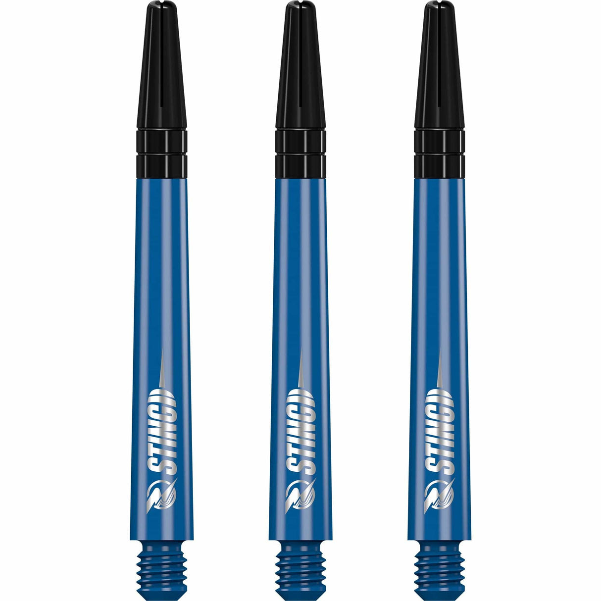 Ruthless Sting Dart Shafts - Polycarbonate - Solid Blue - Black Top Medium