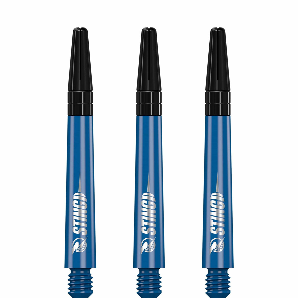 Ruthless Sting Dart Shafts - Polycarbonate - Solid Blue - Black Top Tweenie Plus