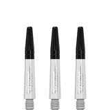 Ruthless Sting Dart Shafts - Polycarbonate - Solid White - Black Top Short