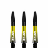Ruthless Sting XT Dart Shafts - Polycarbonate - Gradient Black & Yellow - Black Top Short