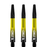 Ruthless Sting XT Dart Shafts - Polycarbonate - Gradient Black & Yellow - Black Top Tweenie Plus