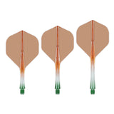 Caliburn SUP Flights - Moulded Flight & Shaft - Standard No2 - Two Tone Green/Orange / Short