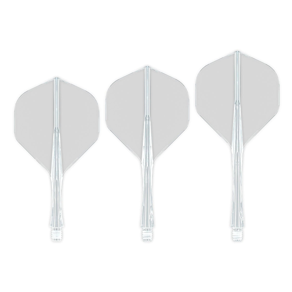 Caliburn SUP Flights - Moulded Flight & Shaft - Standard No2 Clear / Short