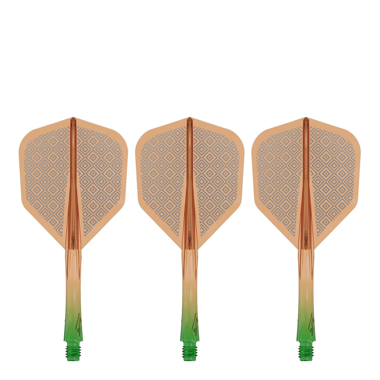 Caliburn SUP Flights - Moulded Shaft and Flight -  Standard No6 - Block - Green & Orange