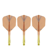 Caliburn SUP Flights - Moulded Shaft and Flight -  Standard No6 - Feather - Yellow & Orange