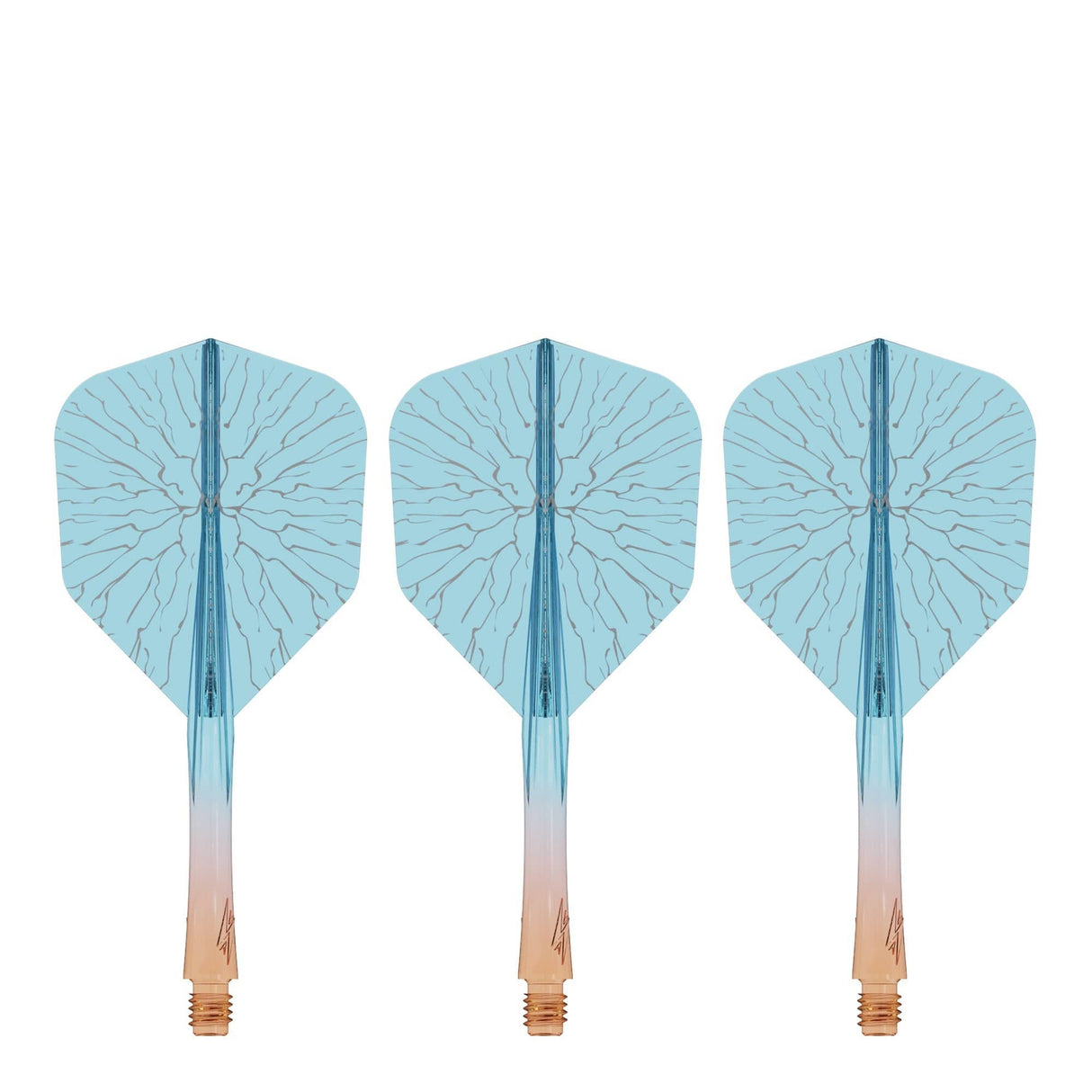 Caliburn SUP Flights - Moulded Shaft and Flight -  Standard No6 - Crack - Orange & Blue