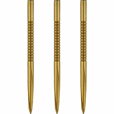 Unicorn Volute Dart Points - Steel Tip - Micro Shark Fin - Gold 42mm