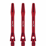 XQMax Aluminium Dart Shafts - Metal Dart Stems - Red Tweenie