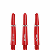 XQMax Polycarbonate Dart Shafts - Solid Colour with Logo - includes Springs - Red Short