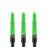 XQMax Gradient Polycarbonate Dart Shafts - with Logo - includes Springs - Black & Green Short