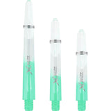 XQMax Gradient Polycarbonate Dart Shafts - with Logo - includes Springs - Transparent & Green