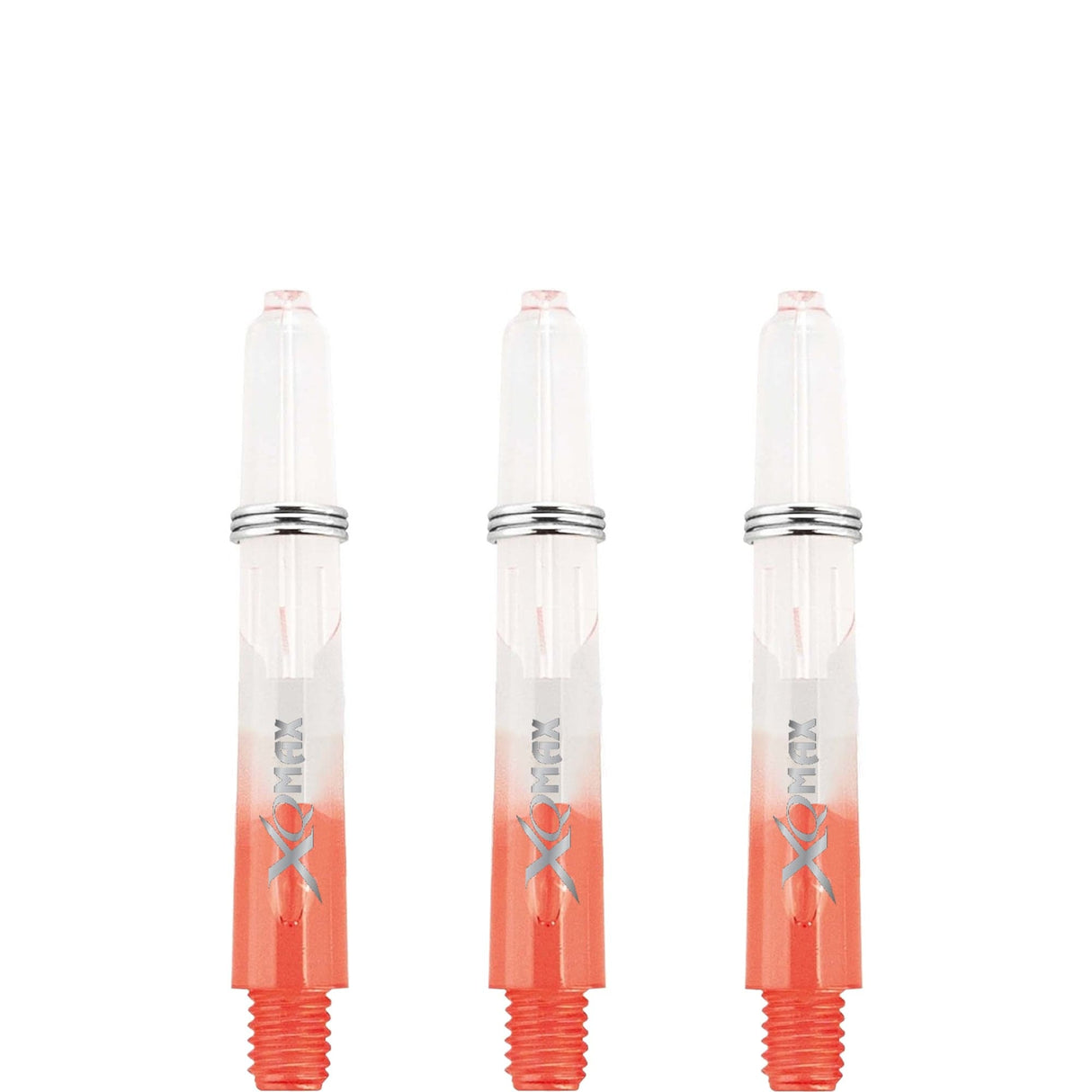 XQMax Gradient Polycarbonate Dart Shafts - with Logo - includes Springs - Transparent & Red Short
