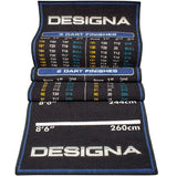 Designa Checkouts Carpet Mat - Non Slip Back - 290cm X 80cm Blue